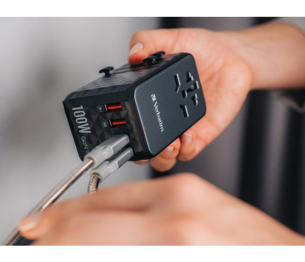 Verbatim Uniwersalny adapter podróżny UTA-06 GaN III USB-C PD 100W QC - 1206082 - zdjęcie 6